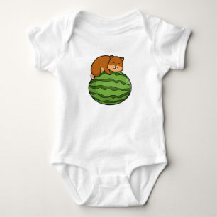Hamster mit Wassermelone Baby Strampler
