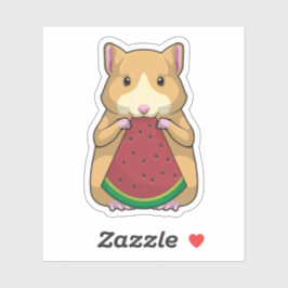 Hamster mit Watermelon Aufkleber