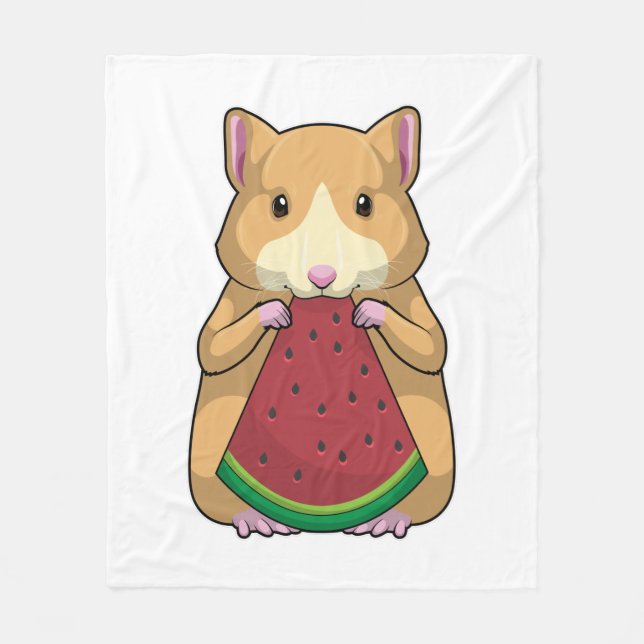 Hamster mit Watermelon Fleecedecke (Vorderseite)