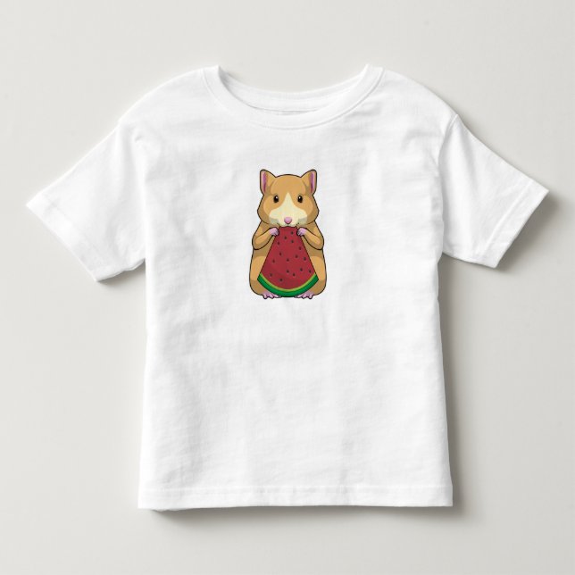 Hamster mit Watermelon Kleinkind T-shirt (Vorderseite)