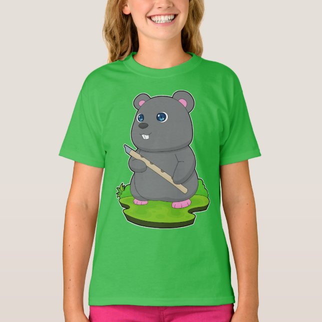 Hamster Musician Flute Music T-Shirt (Vorderseite)