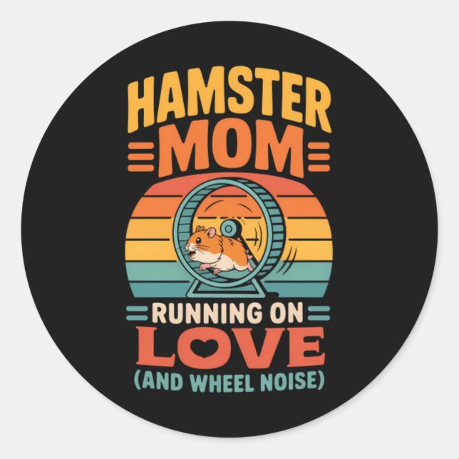 Hamster-Mutter-Halter-Haustier-Hamster Runder Aufkleber (Vorderseite)
