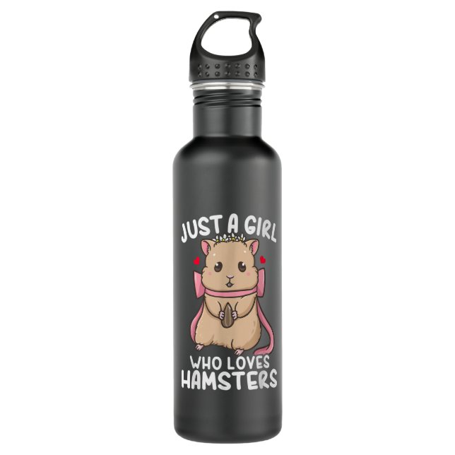 Hamster nur ein Mädchen, das Hamster Liebe Edelstahlflasche (Vorderseite)