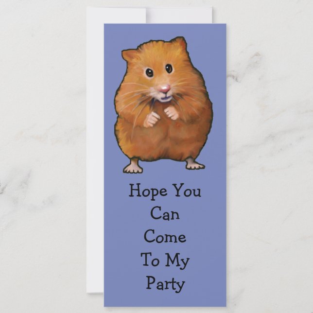 HAMSTER-PARTY EINLADUNG: Ursprüngliche Kunst Einladung (Vorderseite)