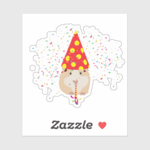 Hamster Partying - Tiere mit Party Aufkleber