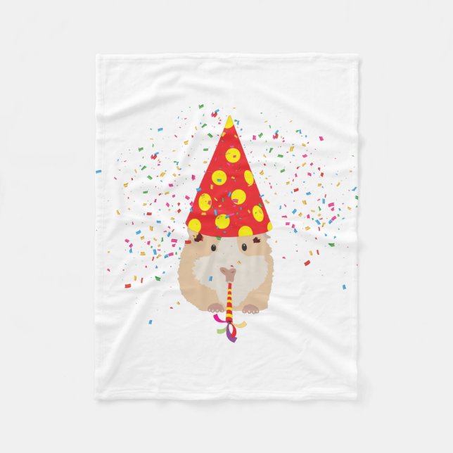 Hamster Partying - Tiere mit Party Fleecedecke (Vorderseite)