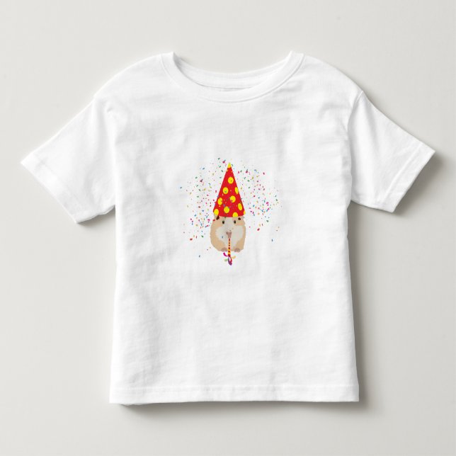 Hamster Partying - Tiere mit Party Kleinkind T-shirt (Vorderseite)