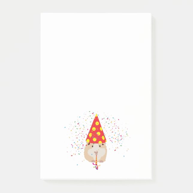 Hamster Partying - Tiere mit Party Post-it Klebezettel (Vorderseite)