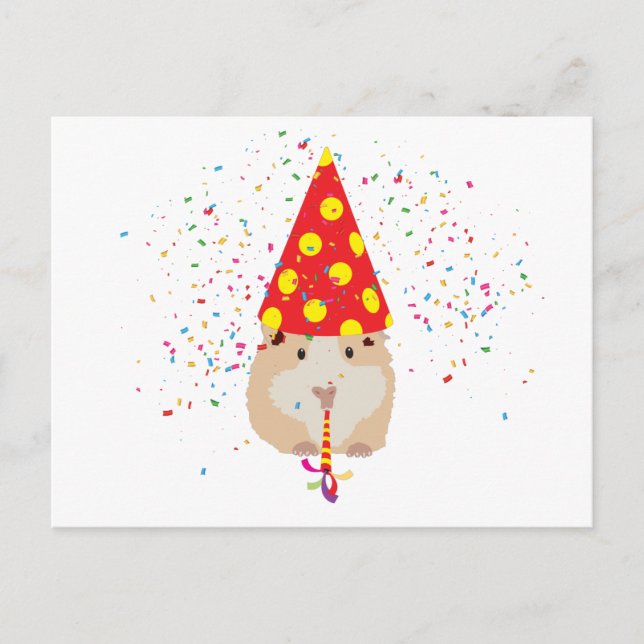 Hamster Partying - Tiere mit Party Postkarte (Vorderseite)