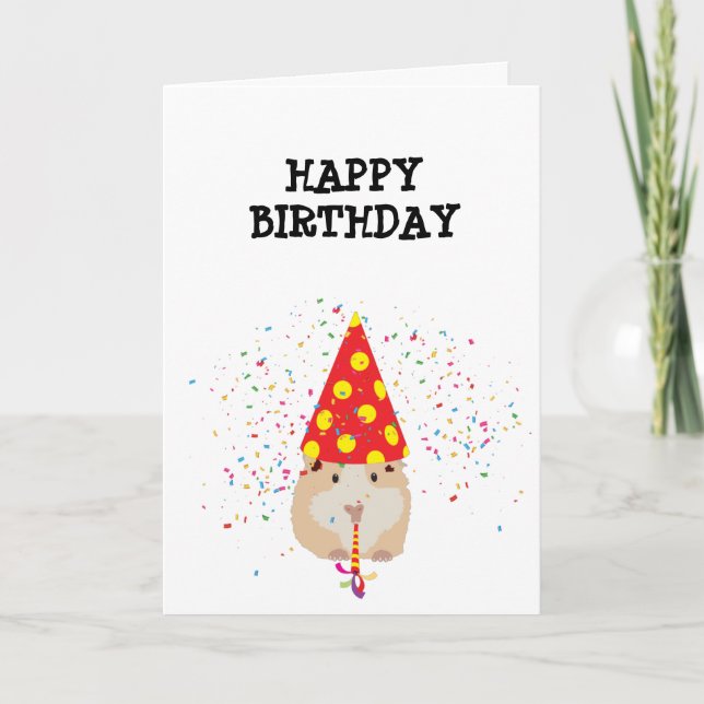 Hamster Partying - Tiere zum Geburtstag Karte (Vorderseite)
