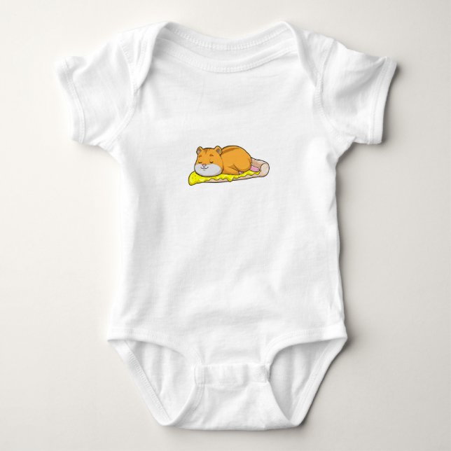 Hamster & Pizza mit Käse Baby Strampler (Vorderseite)