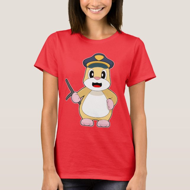 Hamster Polizist Baton Police T-Shirt (Vorderseite)