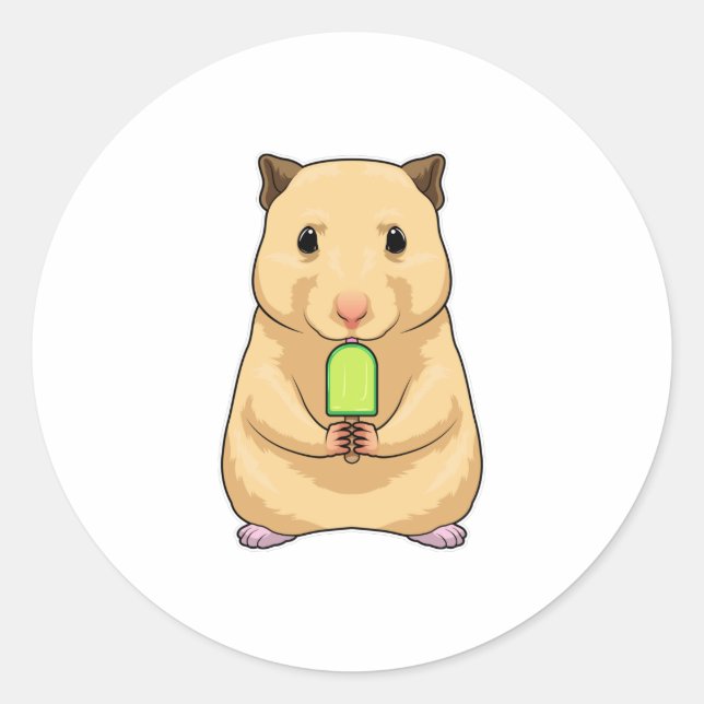 Hamster Popsicle Runder Aufkleber (Vorderseite)