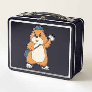 Hamster Postman Letter Metall Brotdose