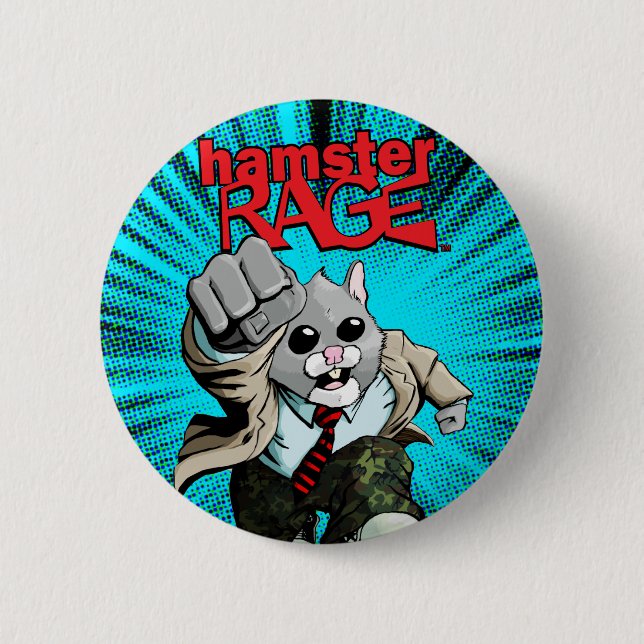 Hamster-Raserei-Knopf Button (Vorderseite)