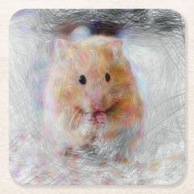 Hamster Rechteckiger Pappuntersetzer (Vorderseite)