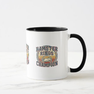 Hamster Rings Champion Retro Design Tasse