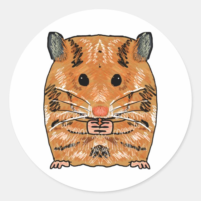 Hamster Runder Aufkleber (Vorderseite)
