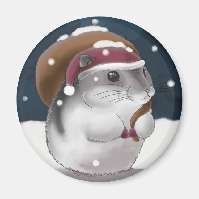Hamster Santa Magnet (Vorne)