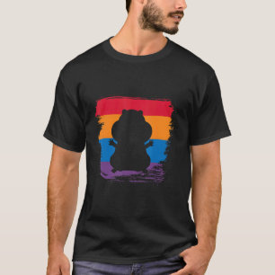 Hamster-Schatten-Silhouette mit farbenfroher Flagg T-Shirt