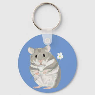 Hamster-Schlüsselanhänger von Grau und Weiß Schlüsselanhänger
