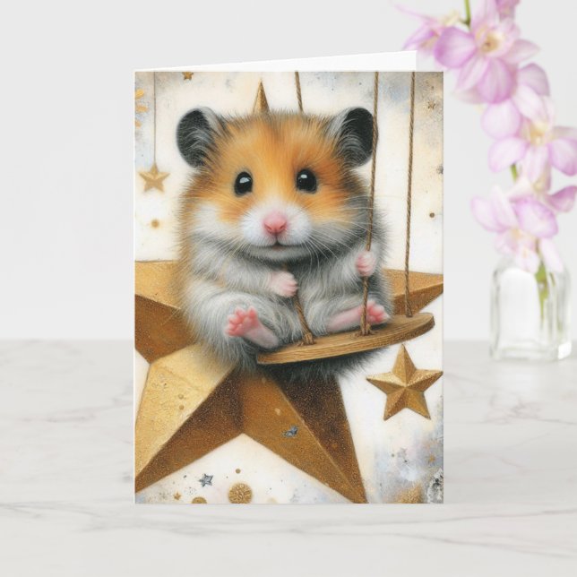 Hamster schwingt unter den Sternen-Jeden Anlässen Karte (Orchidee)
