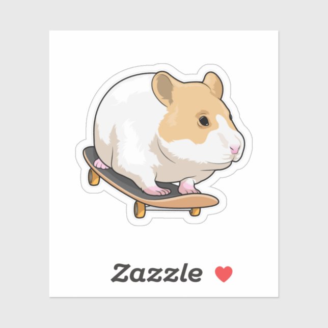 Hamster Skater Skateboard Aufkleber (Blatt)