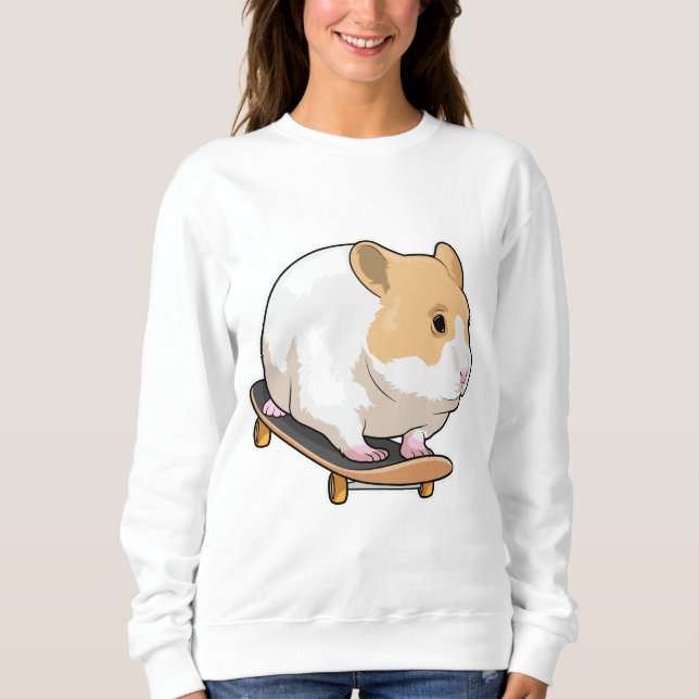 Hamster Skater Skateboard Sweatshirt (Vorderseite)