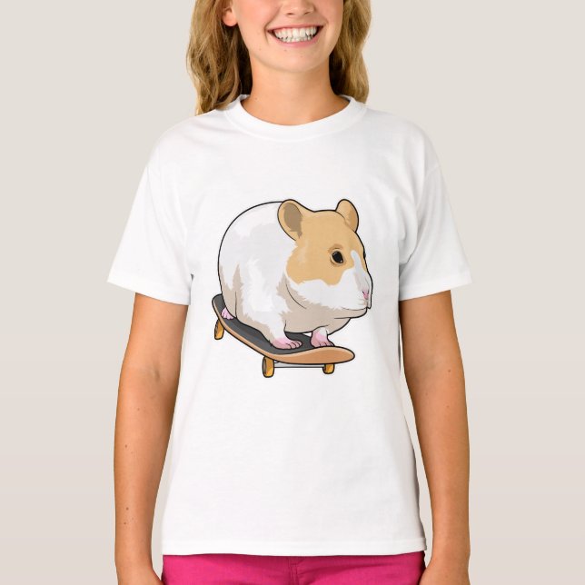 Hamster Skater Skateboard T-Shirt (Vorderseite)