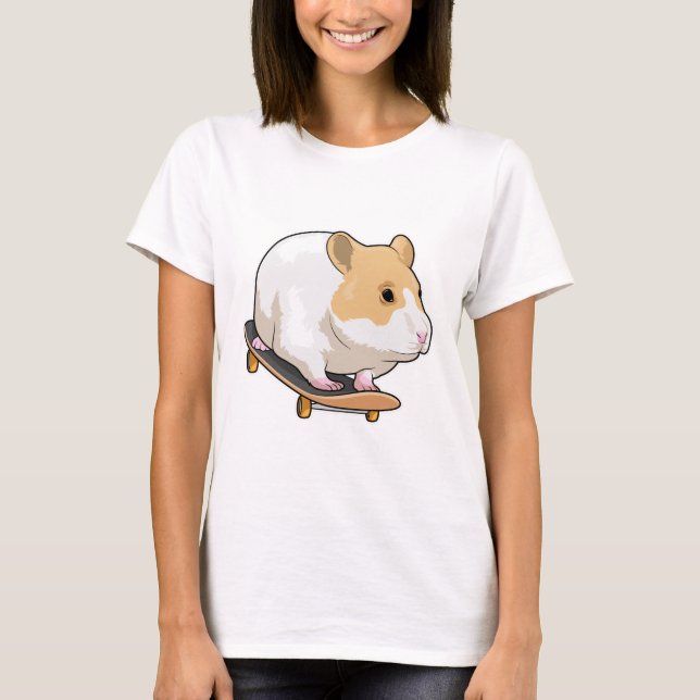 Hamster Skater Skateboard T-Shirt (Vorderseite)