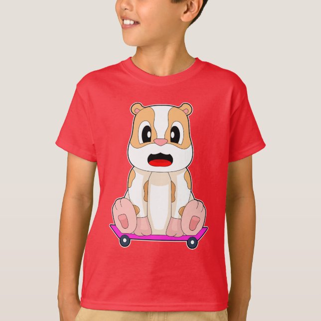 Hamster Skater Skateboard T-Shirt (Vorderseite)