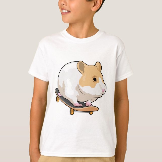 Hamster Skater Skateboard T-Shirt (Vorderseite)
