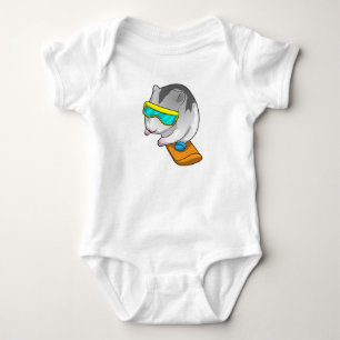 Hamster Snowboarder Snowboard Baby Strampler