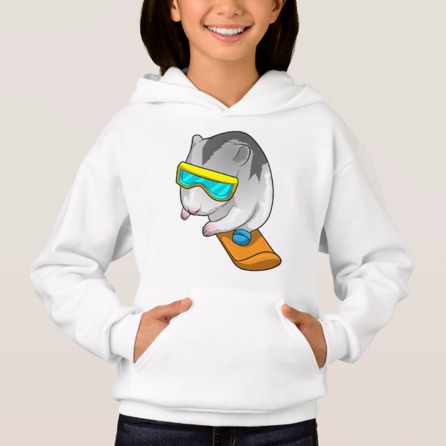Hamster Snowboarder Snowboard Hoodie (Vorderseite)