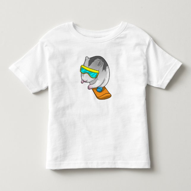 Hamster Snowboarder Snowboard Kleinkind T-shirt (Vorderseite)