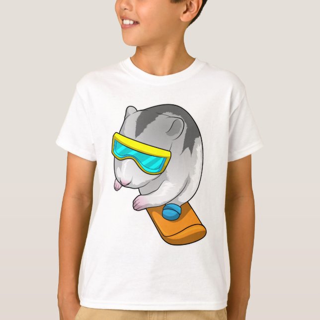 Hamster Snowboarder Snowboard T-Shirt (Vorderseite)