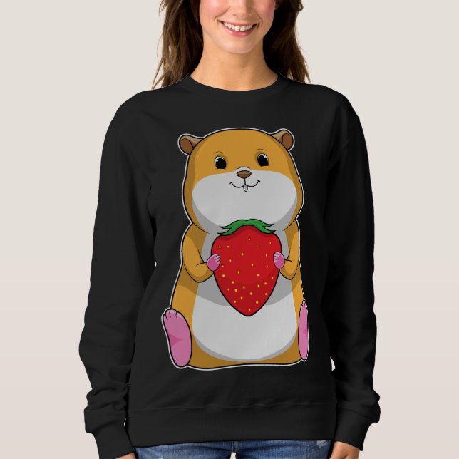 Hamster Strawberry Frucht Sweatshirt (Vorderseite)