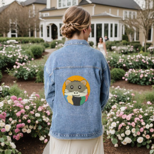 Hamster 🐹 Süße Tier mit bunt gestreiftem Schal Jeansjacke