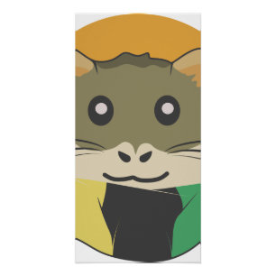 Hamster 🐹 Süße Tier mit bunt gestreiftem Schal Poster