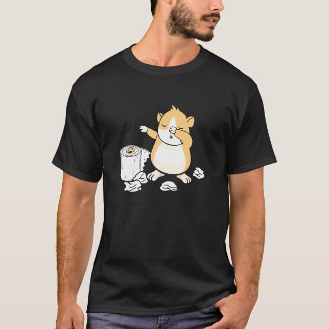 Hamster Toilettenpapier Dabbing Zwarf Hamster T-Shirt (Vorderseite)