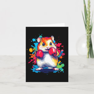 Hamster Tragen Boxhandschuhe Farben Kunst Karte