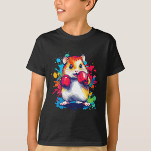 Hamster Tragen Boxhandschuhe Farben Kunst T-Shirt