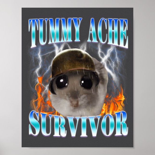 Hamster-Überlebender Bauchschmerz-Meme Lustiger Sp Poster (Vorne)