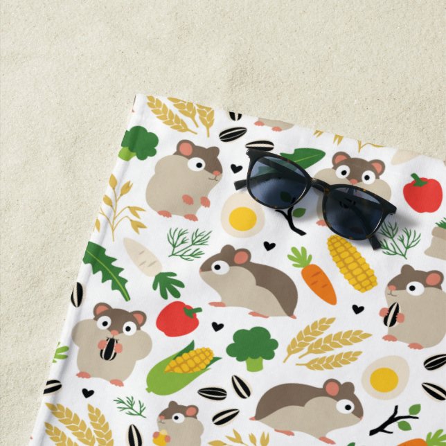 Hamster und ihre Leckereien Strandtuch (Beispiel)