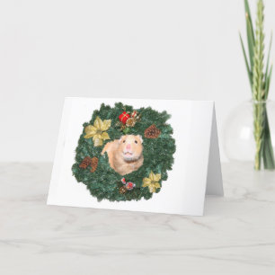 Hamster- und WeihnachtsKranz Feiertagskarte
