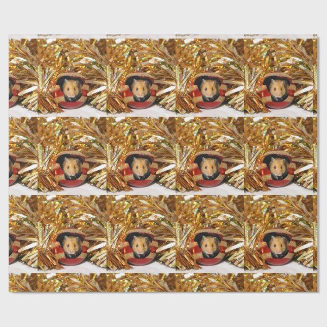 Hamster-Weihnachten Geschenkpapier (Flach)