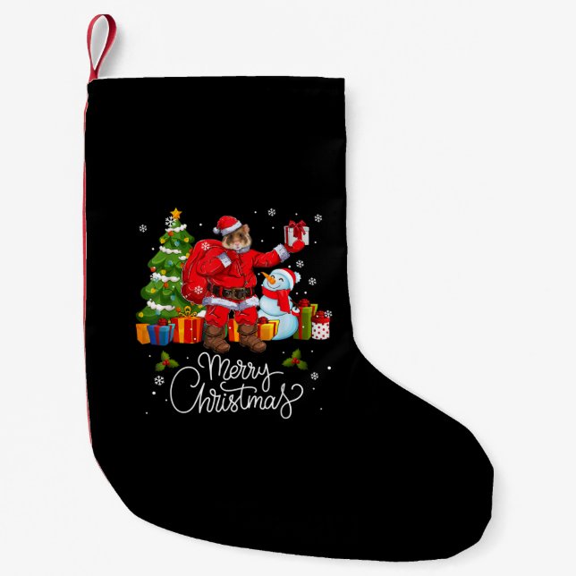Hamster Weihnachtsfamilie Matching Kleiner Weihnachtsstrumpf (Vorderseite)