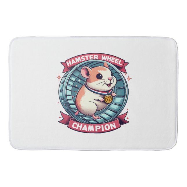 Hamster Wheel Champion Badematte (Vorderseite)