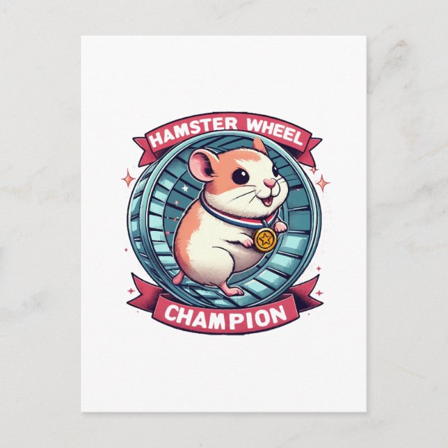 Hamster Wheel Champion Postkarte (Vorderseite)