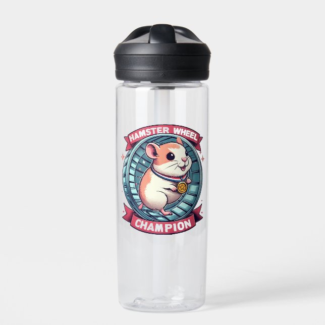 Hamster Wheel Champion Trinkflasche (Vorderseite)